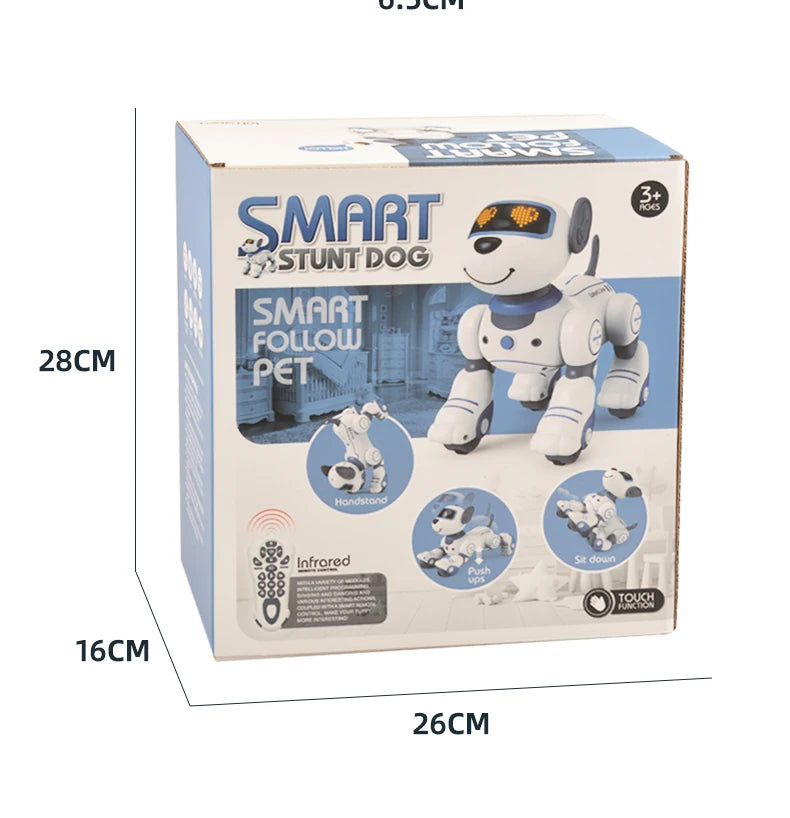 "Smart Intelligence Remote Control Robot Dog - Voice Command, Programmable, Touch-Sense, Music & Stunt Toy