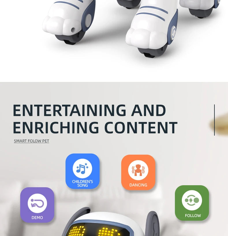 "Smart Intelligence Remote Control Robot Dog - Voice Command, Programmable, Touch-Sense, Music & Stunt Toy