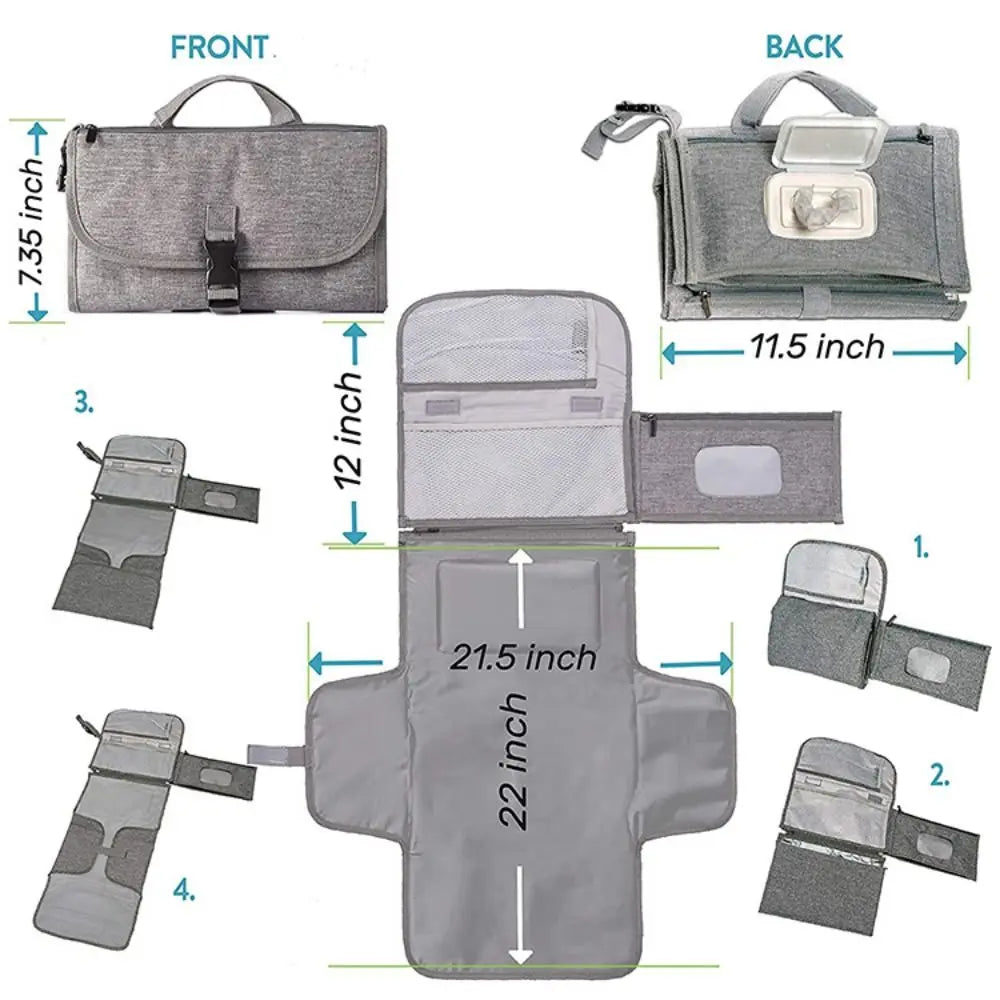 Portable Diaper Changing Pad | Waterproof Baby Changing Station Kit | Travel Essentials