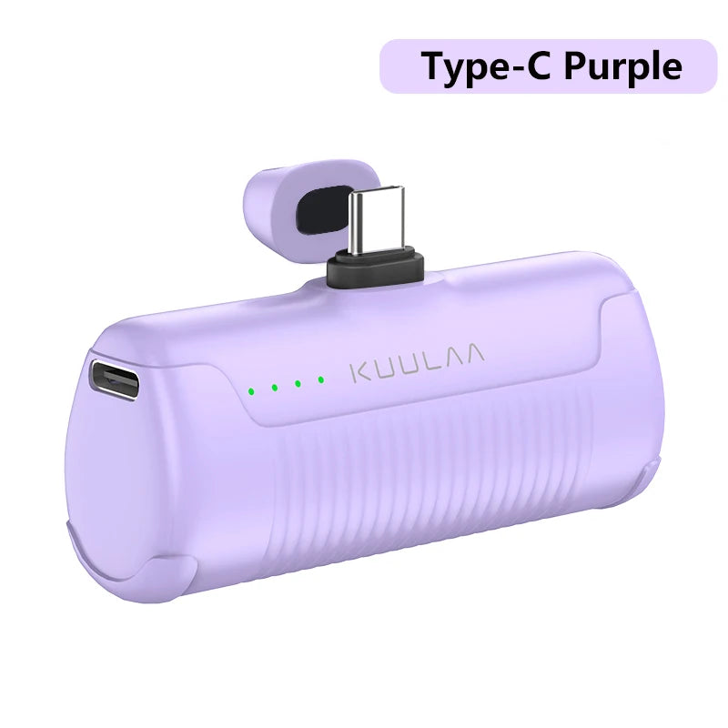 KUULAA Mini Power Bank 4500mAh - Portable Charger for iPhone 16 15 14 13 Pro Max & Samsung/Xiaomi - External Battery PowerBank