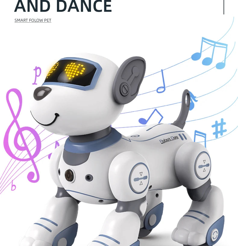 "Smart Intelligence Remote Control Robot Dog - Voice Command, Programmable, Touch-Sense, Music & Stunt Toy