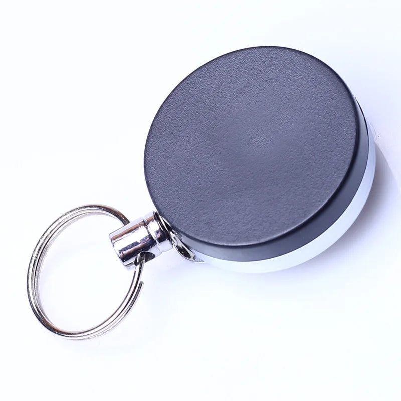 Stainless Steel Wire Rope Elastic Keychain Recoil Sporty Retractable Alarm Key Ring Anti Lost Yoyo Ski Pass ID Card