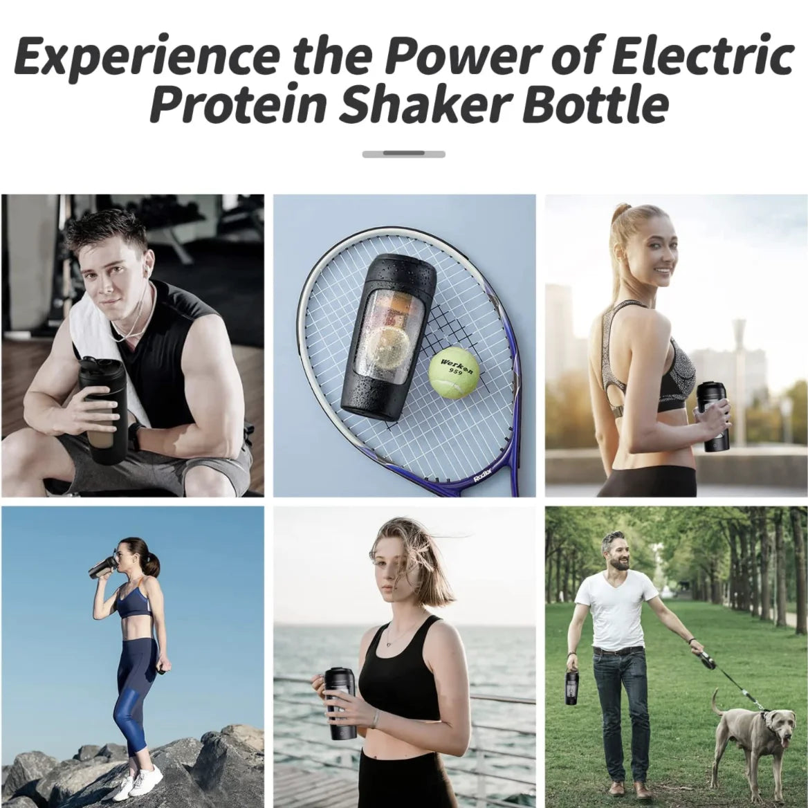 500ML Electric Protein Powder Mixing Cup Automatic Shaker Bottle Mixer Shake Bottle Milk Coffee Blender Kettle fro Gym outdoor