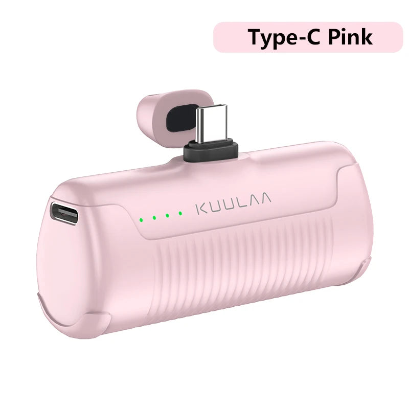 KUULAA Mini Power Bank 4500mAh - Portable Charger for iPhone 16 15 14 13 Pro Max & Samsung/Xiaomi - External Battery PowerBank