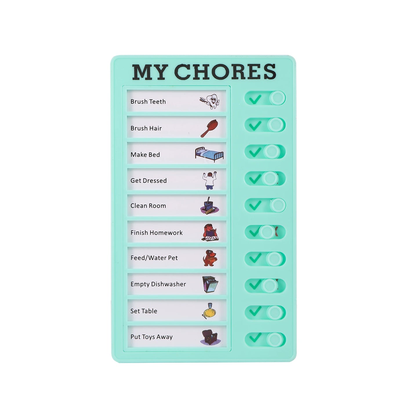 Reusable My Chores Checklist Daily Planner Memo Plastic Board Chore Chart Responsibility Behavior for Kid Self-discipline Card