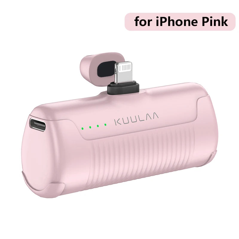 KUULAA Mini Power Bank 4500mAh - Portable Charger for iPhone 16 15 14 13 Pro Max & Samsung/Xiaomi - External Battery PowerBank