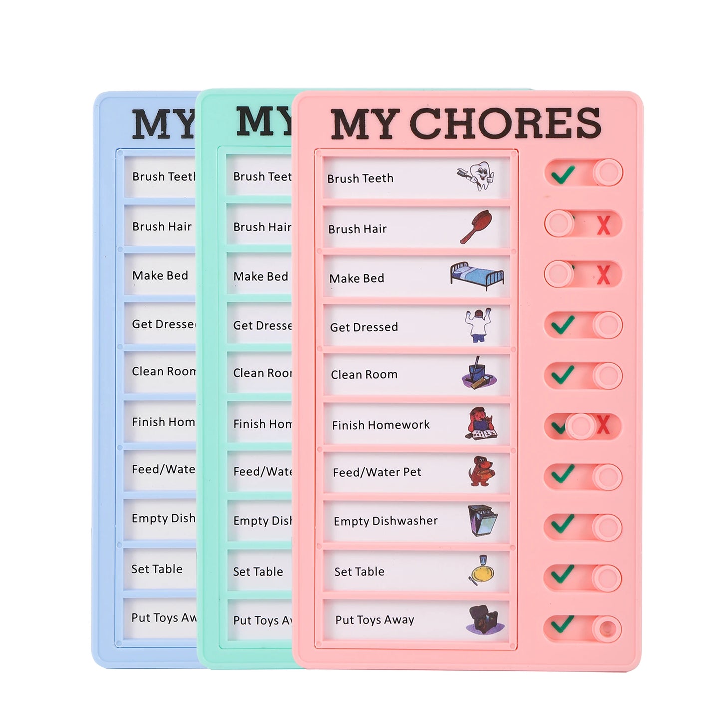 Reusable My Chores Checklist Daily Planner Memo Plastic Board Chore Chart Responsibility Behavior for Kid Self-discipline Card