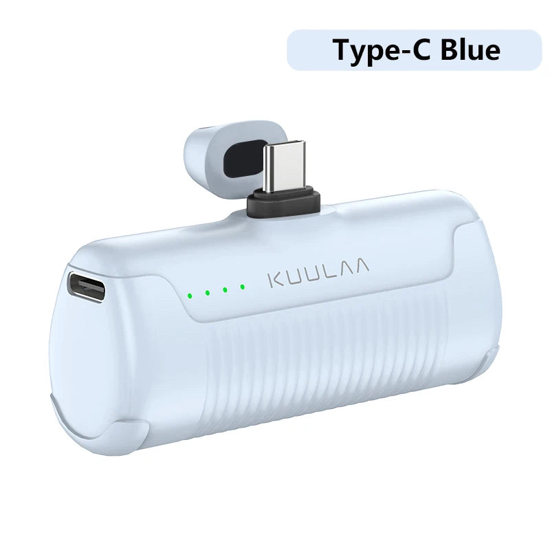 KUULAA Mini Power Bank 4500mAh - Portable Charger for iPhone 16 15 14 13 Pro Max & Samsung/Xiaomi - External Battery PowerBank