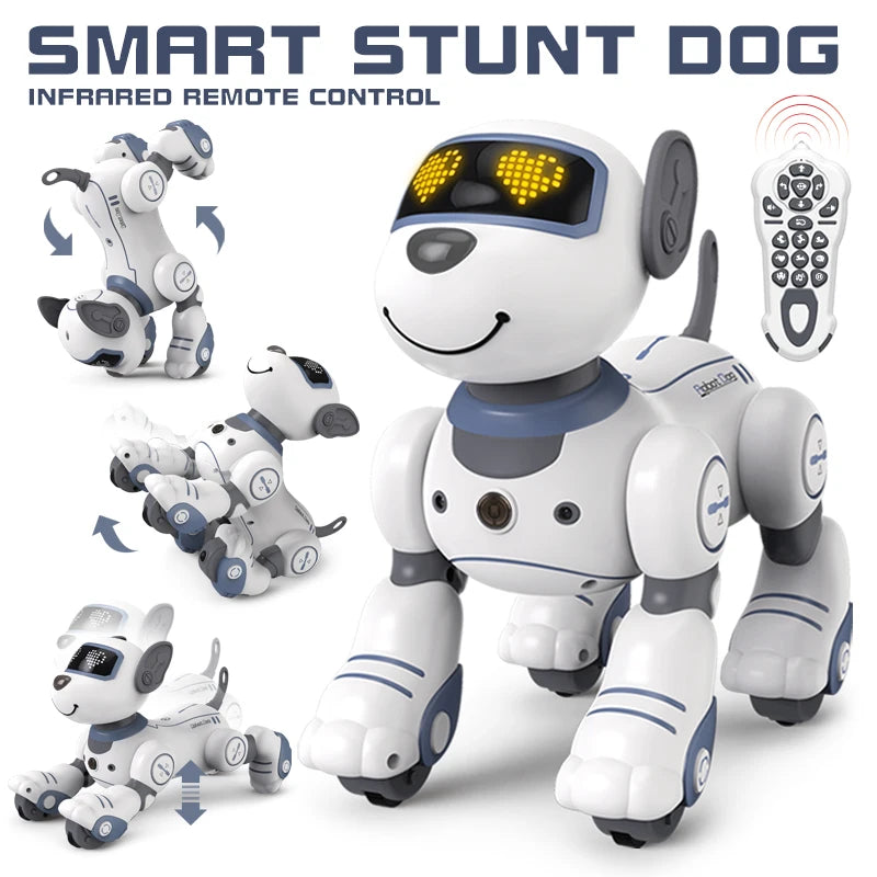 "Smart Intelligence Remote Control Robot Dog - Voice Command, Programmable, Touch-Sense, Music & Stunt Toy