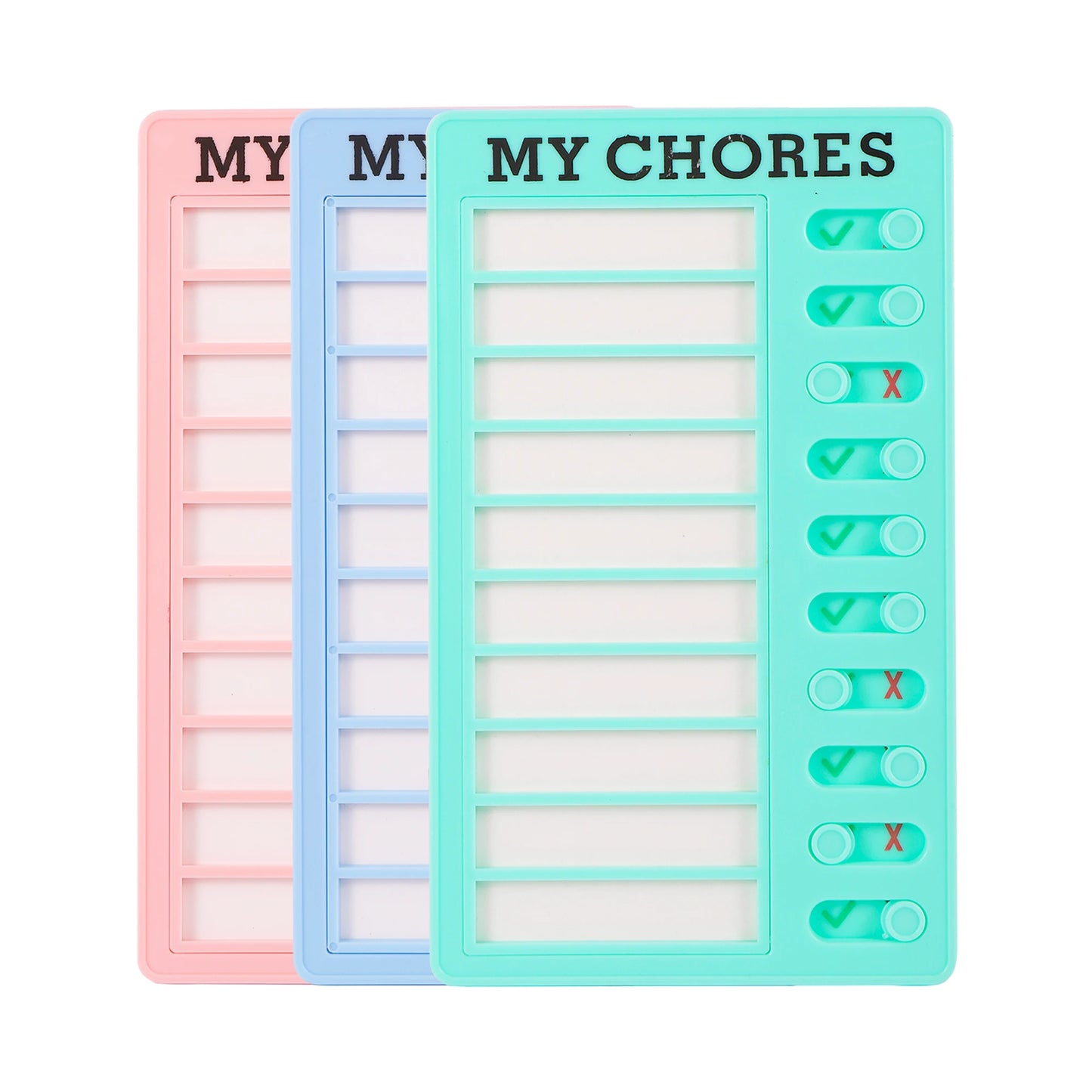 Reusable My Chores Checklist Daily Planner Memo Plastic Board Chore Chart Responsibility Behavior for Kid Self-discipline Card