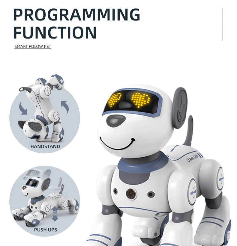 "Smart Intelligence Remote Control Robot Dog - Voice Command, Programmable, Touch-Sense, Music & Stunt Toy