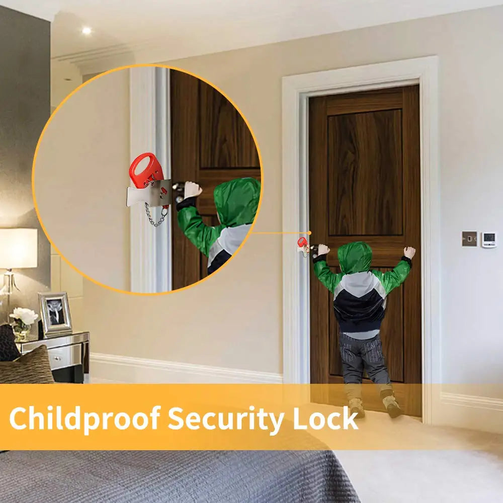 Portable Door Lock - Anti-Theft Safety Latch for Home, Hotel & Travel | Metal Room Security Lock for Added Protection"